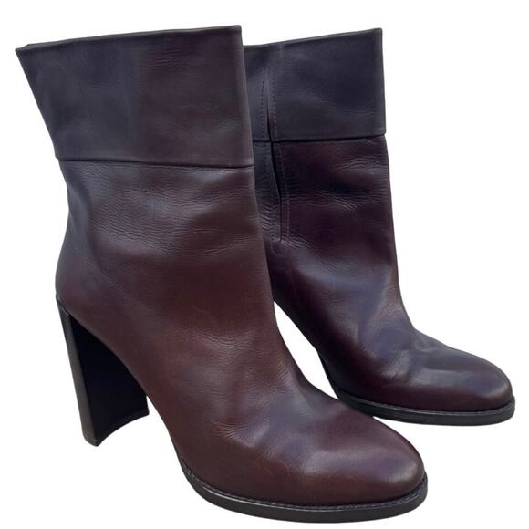 STUART WEITZMAN Pully dark brown leather high heel ANKLE BOOTS - Picture 1 of 11